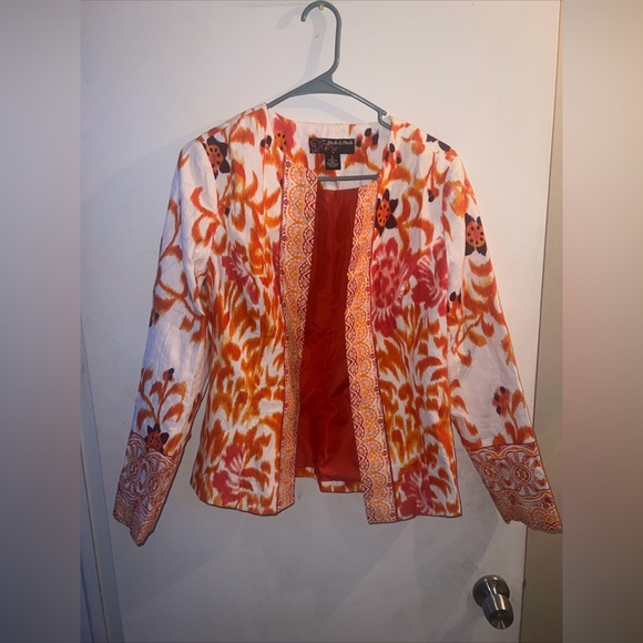 Peck And Peck Floral Open Front Blazer Small - Picture 1 of 7
